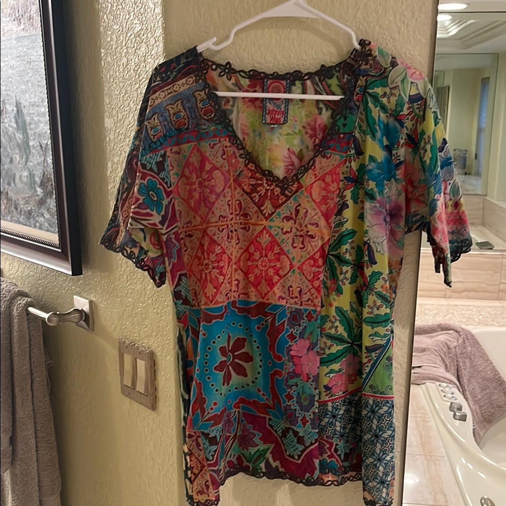 Colorful Patchwork V-Neck Women's Top
